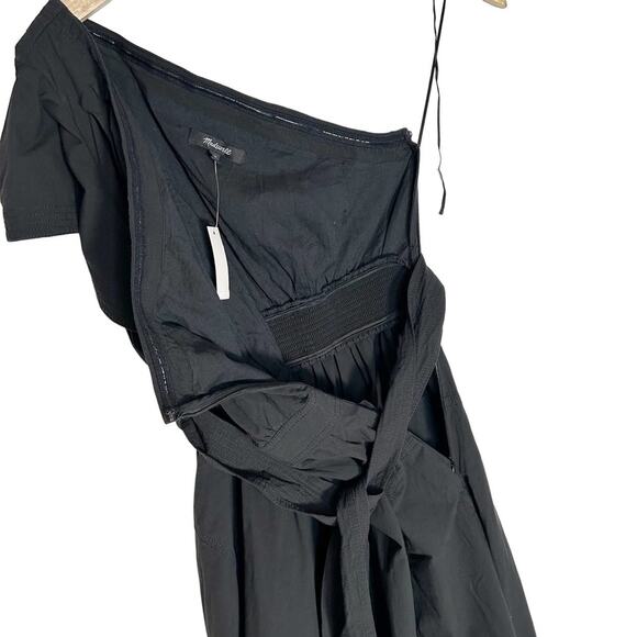 MADEWELL Ruffled One-Shoulder Midi Dress in Black - Picture 6 of 10